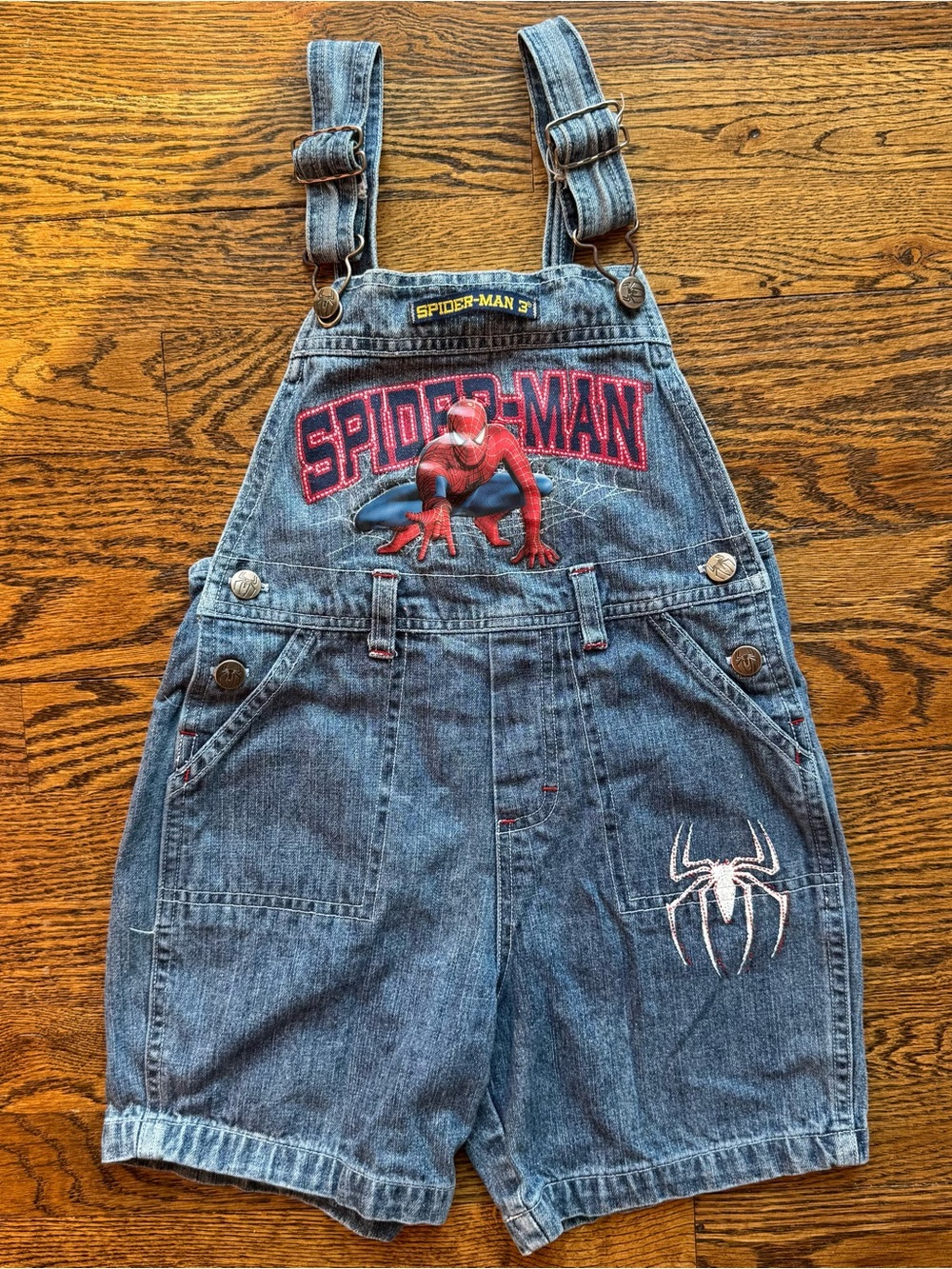 Y2K SpiderMan Character Denim Overalls Size 4T